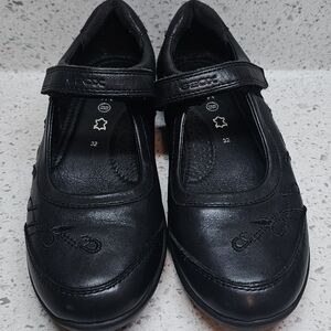 GEOX‎ Respira LEATHER BALLERINA Mary Jane FLATS Girls size 1 (32) black